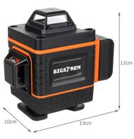 4D 16riadková laserová vodováha BIGSTREN – presný 360° zelený laser