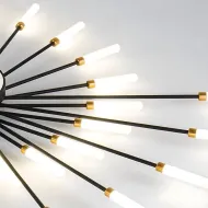 RC1244 Moderné stropné LED svietidlo Ohňostroj, 12 W, 4000 K, čierno-zlaté