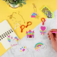 Diamantové maľovanie xxl súprava na výrobu nálepiek a kľúčeniek a obrazu - Unicorn