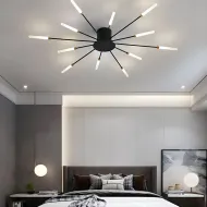 RC1244 Moderné stropné LED svietidlo Ohňostroj, 12 W, 4000 K, čierno-zlaté