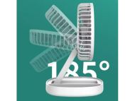 Skladací stolový ventilátor EB929 s funkciou ochladzovania, akumulátorom a USB-C, biely