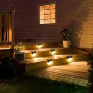 4× Solárna LED schodová lampa – vodoodolné osvetlenie na schody a terasu - RC-K-2189