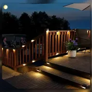 4× Solárna LED schodová lampa – vodoodolné osvetlenie na schody a terasu - RC-K-2189