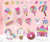 Diamantové maľovanie xxl súprava na výrobu nálepiek a kľúčeniek a obrazu - Unicorn