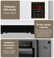Nástenný ohrievač s ventilátorom a diaľkovým ovládaním ADM2069