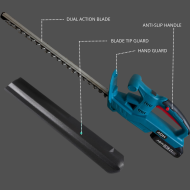 Akumulátorové nožnice na živý plot 52cm s 21V lítiovou batériou - ADM 7007
