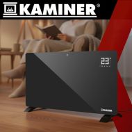 Sklenený elektrický ohrievač KAMINER ZELVA 2500W čierny – moderné kúrenie s Wi-Fi ovládaním