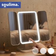Kozmetické zrkadlo LED, 3x zväčšenie, 600 mAh, krémovo biela LED Soulima 26952