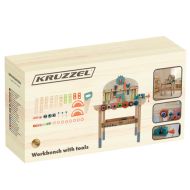 Detská drevená dielňa 3 v 1 - Pracovný stôl na náradie Kruzzel 26546
