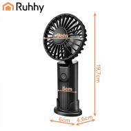 Ruhhy 27781 Ručný mini ventilátor nabíjací 2400 mAh USB-C čierny s LED displejom