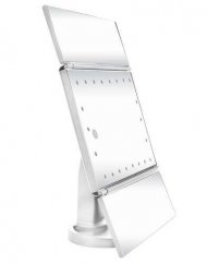 Kozmetické zrkadlo s 22 LED a USB - Otváracie a otočné - Biele