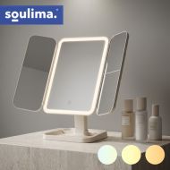Kozmetické zrkadlo LED, 3x zväčšenie, 600 mAh, krémovo biela LED Soulima 26952