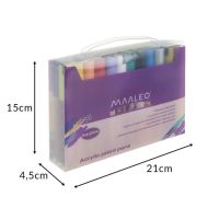 Akrylové fixy MAALEO 25790 – 24 farieb | vodeodolné dekoratívne fixy s akrylovou farbou