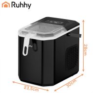 Ruhhy 27708 Výrobník ľadu 1,2 l čierny – 12 kg ľadu za 24 hodín