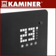 Sklenený elektrický ohrievač KAMINER ZELVA 2500W čierny – moderné kúrenie s Wi-Fi ovládaním
