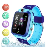 Detské chytré hodinky s GPS lokátorom, fotoaparátom a funkciou hovorov - Smartwatch Modré
