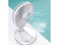 Skladací stolový ventilátor EB929 s funkciou ochladzovania, akumulátorom a USB-C, biely