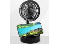 Prenosný skladací stolový ventilátor EB908 s akumulátorom a USB, čierny