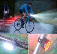 Predné a zadné svetlo na bicykel - Vstavaná batéria s USB nabíjaním