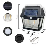RC-K-2204 Solárne LED nástenné svietidlo so senzorom pohybu