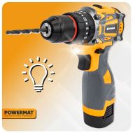 POWERMAT PM-WA-16.8V-1.5M aku vŕtačka / skrutkovač 16,8 V, 2× batéria 1,5 Ah, príslušenstvo