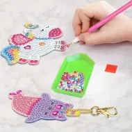 Diamantové maľovanie xxl súprava na výrobu nálepiek a kľúčeniek a obrazu - Unicorn