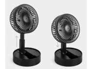 Prenosný skladací stolový ventilátor EB908 s akumulátorom a USB, čierny