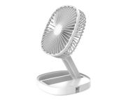 Skladací stolový ventilátor EB929 s funkciou ochladzovania, akumulátorom a USB-C, biely