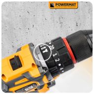 POWERMAT PM-WA-16.8V-1.5M aku vŕtačka / skrutkovač 16,8 V, 2× batéria 1,5 Ah, príslušenstvo