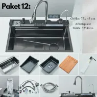 Chytrý kuchynský vstavaný drez s výsuvnou batériou - Inteligentný drez s vodopádom ADM535