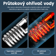 ADM2228 Beztlakový prietokový elektrický ohrievač vody 3500 W s digitálnym LED displejom
