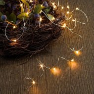 Svetelná reťaz 50LED - 5m na 2XAA - Teplá biela