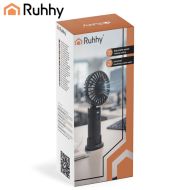 Ruhhy 27781 Ručný mini ventilátor nabíjací 2400 mAh USB-C čierny s LED displejom