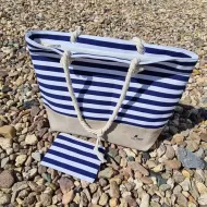 Plážová taška 22 L modro-biela Malatec 21157