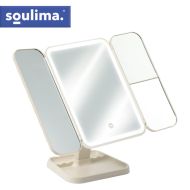 Kozmetické zrkadlo LED, 3x zväčšenie, 600 mAh, krémovo biela LED Soulima 26952