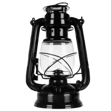 Petrolejová lampa 24 cm čierna ISO 20683