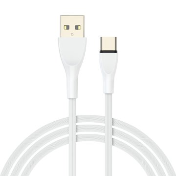 KK22 USB kábel A/M - USB C/M 1m, QC QUICK CHARGE 3.0 2.1A, biely