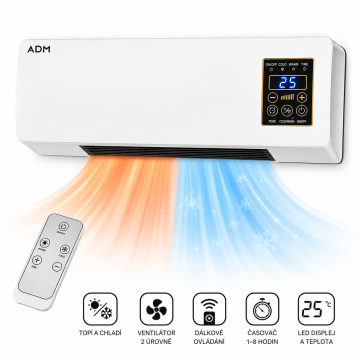 Nástenný ohrievač s ventilátorom a diaľkovým ovládaním ADM2069