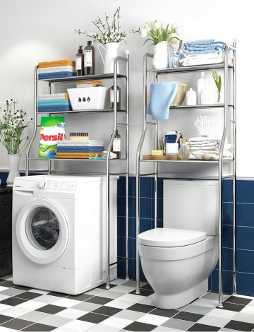 Kúpeľňový regál nad práčku alebo WC 3 police