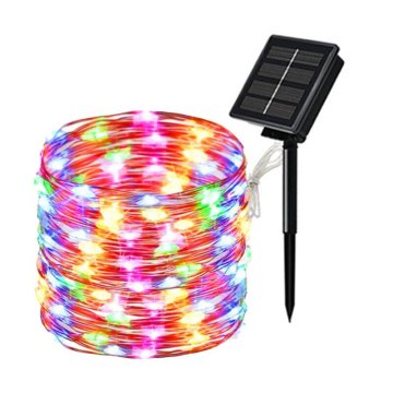 Solárna svetelná reťaz s 200 LED 20 metrov - RGB