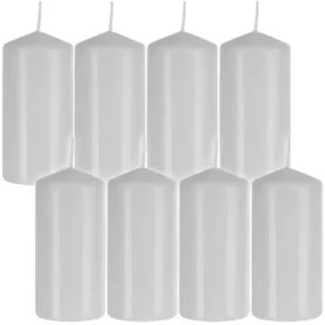 Sviečka biela 8ks 10x5cm Bispol