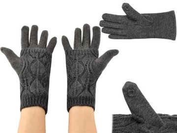 Zimné rukavice na dotykové displeje 2v1 šedá ISO 6412