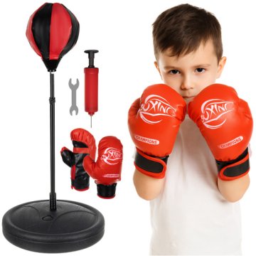 Detská boxerská sada 3v1 – boxovacie vrece, boxovacie gule a rukavice s pumpičkou 26094