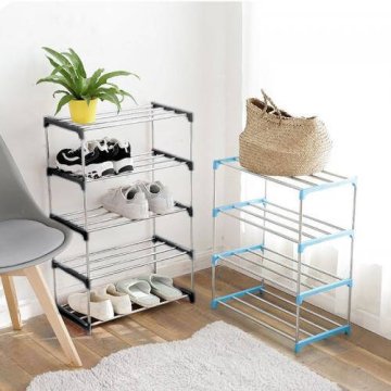 Skladací botník 5 úrovní - Regál na topánky - čierny