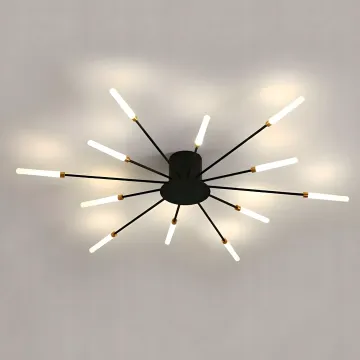 RC1244 Moderné stropné LED svietidlo Ohňostroj, 12 W, 4000 K, čierno-zlaté