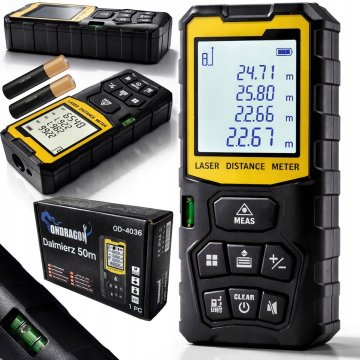 ONDRAGON OD4036 laserový diaľkomer 50 m s uhlomerom a vodováhou