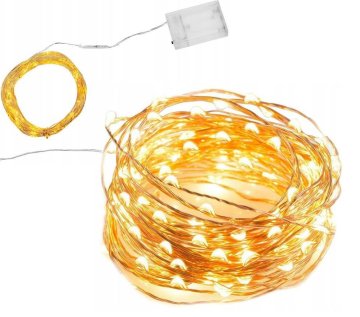 Svetelná reťaz 50LED - 5m na 2XAA - Teplá biela