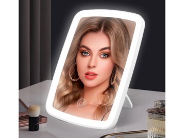 LED kosmetické USB make-up zrcátko bílé FA235
