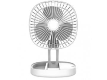 Skladací stolový ventilátor EB929 s funkciou ochladzovania, akumulátorom a USB-C, biely